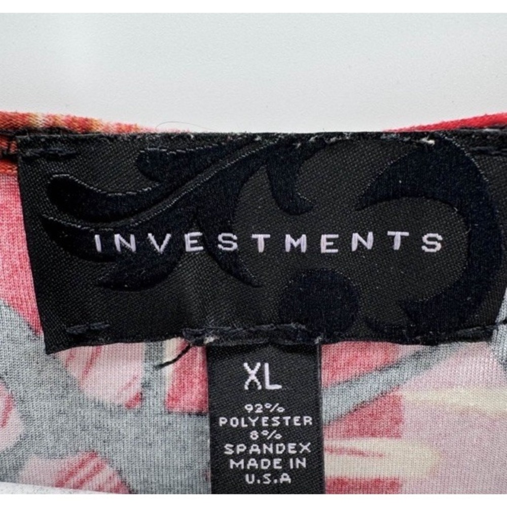 Investments XL Abstract Knit Top Artsy Career Chic Boho Office 3/4 Sleeve - Picture 3 of 6